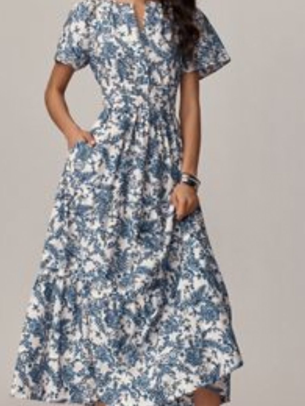 Blue/Ivory Somerset Maxi Dress